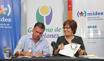 Ministra Marina Arismendi con intendente Yamandú Orsi