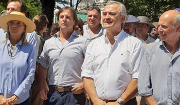 Beatriz Argimón, Luis Lacalle Pou, Jorge Larrañaga y Javier García, en la Fiesta de la Patria Gaucha
