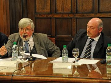 Ministro del Interior, Eduardo Bonomi y secretario de Presidencia, Homero Guerrero