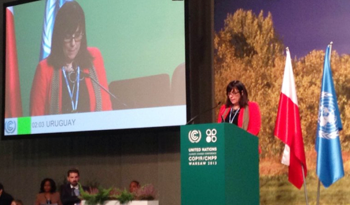 Subsecretaria del MVOTMA, Raquel Lejtreger, en Conferencia sobre cambio climático, en Varsovia