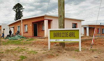 Viviendas del barrio 22 de Abril, en Paysandú