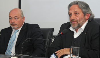 Secretario de Presidencia, Homero Guerrero y ministro de Vivienda, Francisco Beltrame