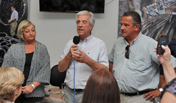 Ministra de Turismo, Liliam Kechichian, Presidente Tabaré Vázquez e intendente de Artigas, Pablo Caram