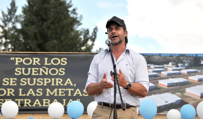 Lacalle Pou en inauguración de viviendas de Mevir