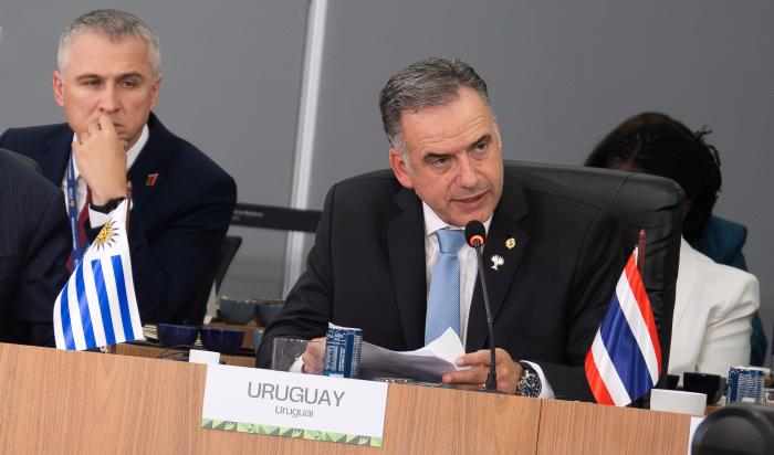Presidente Yamandú Orsi brinda discurso en Cumbre BRICS