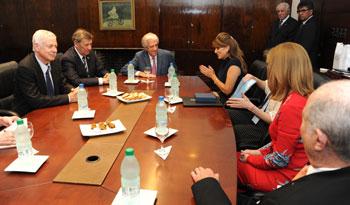 Presidente Vázquez, reunido con princesa jordana, Dina Mired