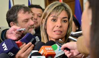 Presidenta del Congreso de Intendentes, Adriana Peña, luego de la reunión con el Poder Ejecutivo