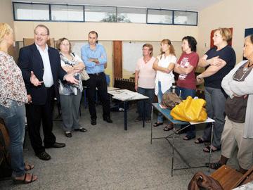 Ehrlich en recorrida por obras en escuelas