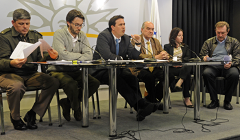 Autoridades en conferencia de prensa en Torre Ejecutiva