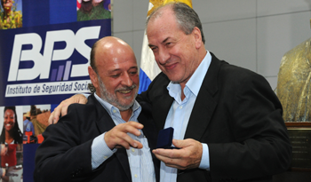 Ministro Ernesto Murro y presidente del BPS, Heber Galli