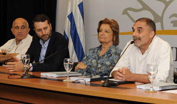Roberto Markarián, Daniel Greif, Eneida de León y Carlos Colacce