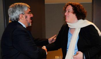 Secretario general de la JND, Milton Romani, recibio a la embajadora de Israel en Uruguay, Nina Ben-Ami