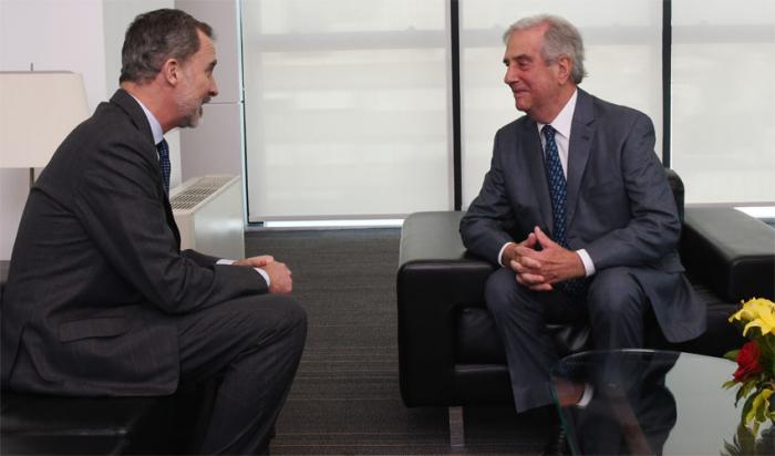 Rey Felipe VI de España y presidente de Uruguay, Tabaré Vázquez