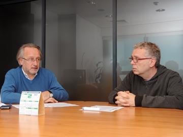 Secretario general de la JND, Julio Calzada, junto al coordinador de la JND, Diego Sempol