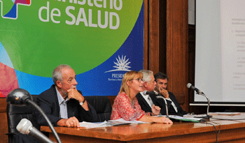 Fernández Galeano, Lustemberg, Basso y Calvo en sede del MSP.