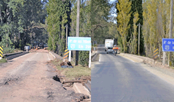 Trabajos de desvío en ruta 21