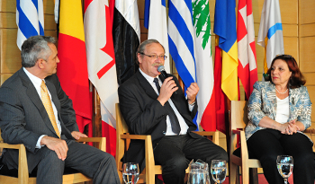 Autoridades en presentación del Día Internacional de la Francofonía