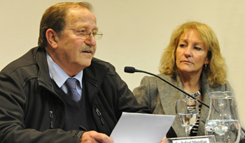 Director de Pymes del MIEM, Rafael Mendive, junto a la titular de la Cartera, Carolina Cosse
