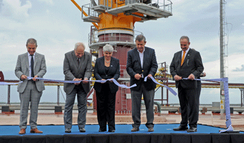 Autoridades en inauguración de terminal de minerales en la zona franca de Nueva Palmira