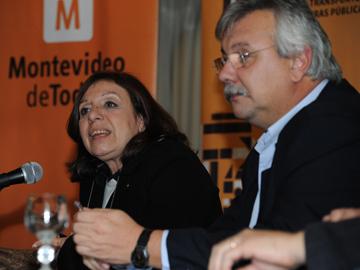 Ministro de Transporte Enrique Pintado e intendenta Ana Olivera