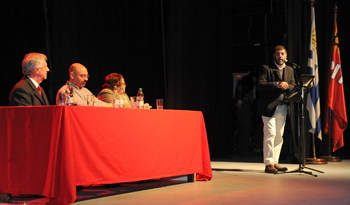 Fernando Pereira en apertura del XII Congreso del PIT CNT
