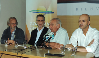 Autoridades nacionales y departamentales en conferencia de prensa en Rocha