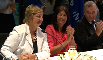 Asunción de autoridades de Turismo, ministra Liliam Kechichian y Benjamín Liberoff