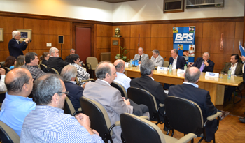 Firma de convenio en las instalaciones del Banco de Previsión Social