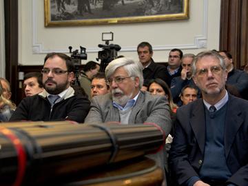 Autoridades en la recepción de proyectos para la construcción de centro carcelario Autoridades en la recepción de proyectos para la construcción de centro carcelario