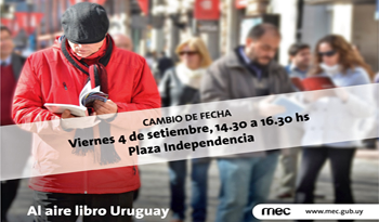 Afiche institucional de la convocatoria a la lectura en Plaza Independencia