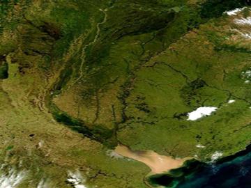 Imagen satelital de Uruguay