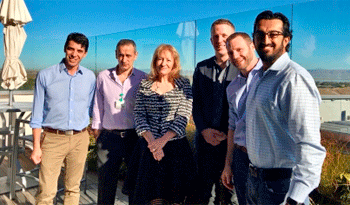 Carolina Cosse con parte de la delegación de gira por Estados Unidos