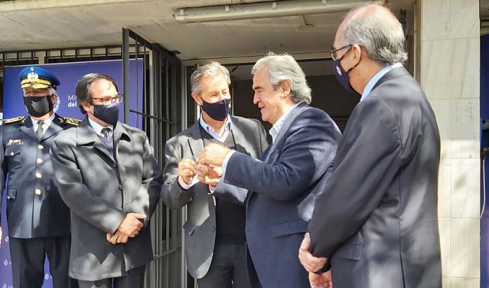 Ministro Jorge Larrañaga y presidente de Antel, Gabriel Gurméndez