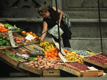 Puesto de venta de verduras