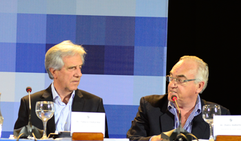 Presidente Vázquez e intendente de Cerro Largo, Pedro Saravia