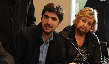 Santiago Soto en conferencia de prensa, junto a Liliam Kechichian