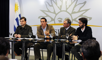 Integrantes del Sistema Nacional de Emergencia en conferencia de prensa en Torre Ejecutiva