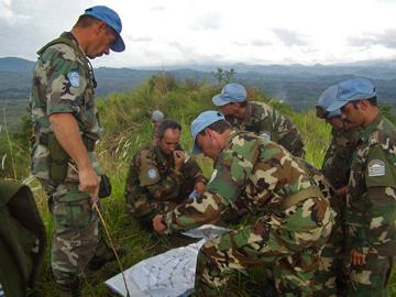 Cascos azules en acción
