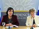 Consejeras del Codicen, Teresita Capurro y Laura Motta en conferencia de prensa