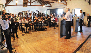 Los presidentes Tabaré Vázquez y Mauricio Macri en declaración conjunta tras la reunión de Anchorena