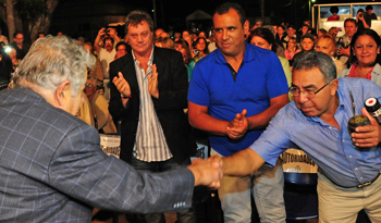 Presidente Mujica en festejos por recuperación de 4.000 hectáreas en Gregorio Aznárez. Foto de archivo