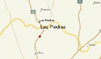 Mapa con ubicación de la ciudad de Las Piedras