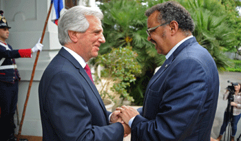 Tabaré Vázquez recibe a Tedros Adhanom Ghebreyesus
