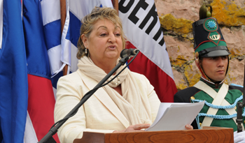 Ministra de Turismo, Liliam Kechichian, en la Meseta de Artigas