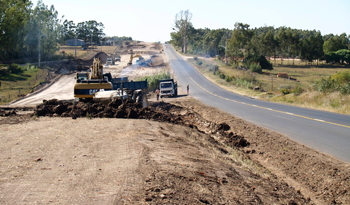 Obra de reparación de ruta