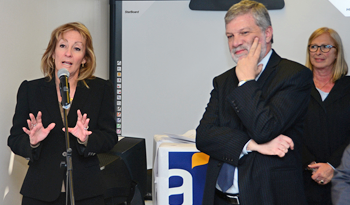 Carolina Cosse y Roberto Kreimerman en lanzamiento de nuevo programa de capacitación de Antel