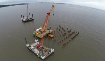 Obras de planta regasificadora en Puntas de Sayago, Montevideo