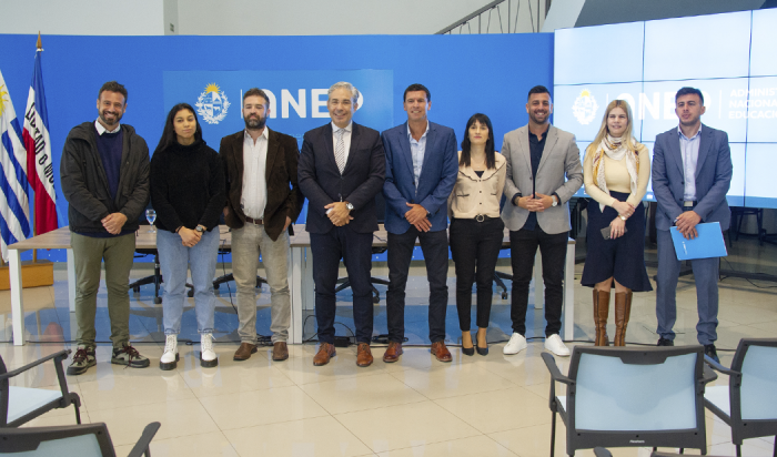 Autoridades de Anep y la Mutual de Futbolistas