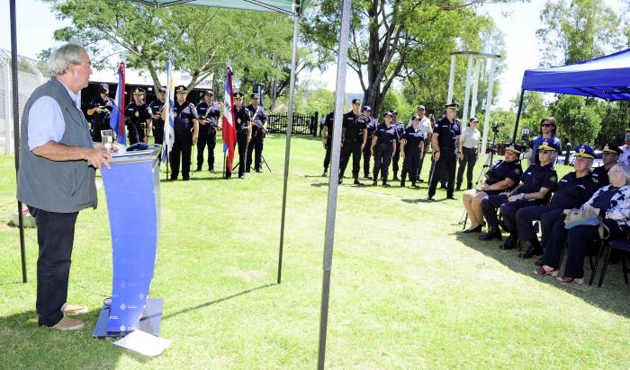 Ministro del Interior, Luis Alberto Heber, durante su oratoria 