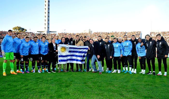 Lacalle Pou y selección uruguaya